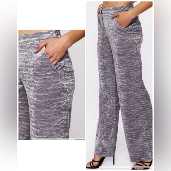 NWT* FOREVER 21 CRUSHED VELVET MID-RISE PANTS - Picture 6 of 6